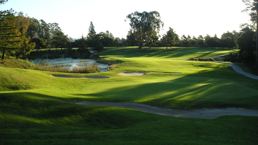 Fairways and bunkers at DeLaveaga Golf Course